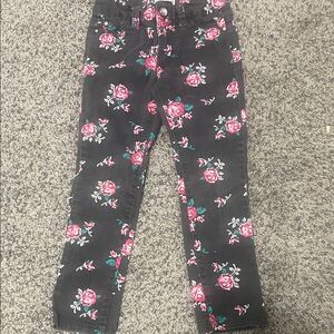Toughskins Kids Jeans - Black with Pink Floral